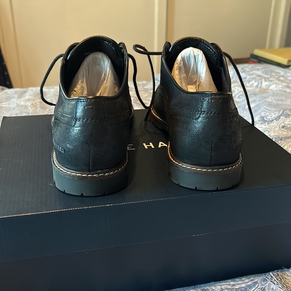 Cole Haan Black leather lace up Nathan Cap Oxford - Picture 4 of 7